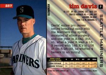 Tim Davis  baseball card collectible - Main Image 2