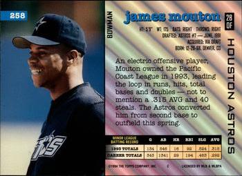 James Mouton  baseball card collectible - Main Image 2