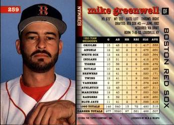 Mike Greenwell  baseball card collectible - Main Image 2
