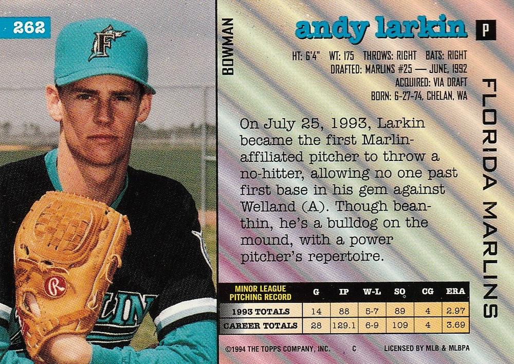 Andy Larkin  baseball card collectible - Main Image 2