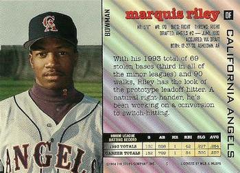 Marquis Riley  baseball card collectible - Main Image 2