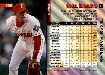 Tom Henke  baseball card collectible - Main Image 2