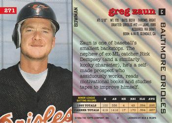 Gregg Zaun  baseball card collectible - Main Image 2