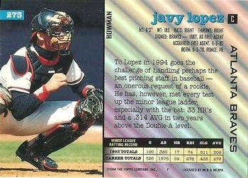 Javy Lopez  baseball card collectible - Main Image 2