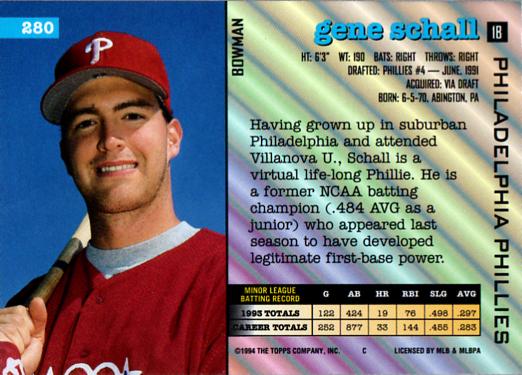 Gene Schall  baseball card collectible - Main Image 2