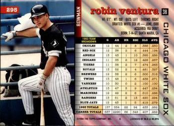 Robin Ventura  baseball card collectible - Main Image 2