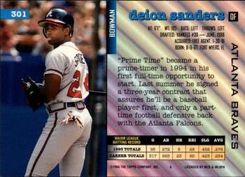 Deion Sanders  baseball card collectible - Main Image 2