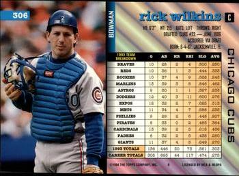 Rick Wilkins  baseball card collectible - Main Image 2