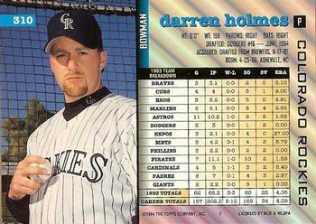 Darren Holmes  baseball card collectible - Main Image 2