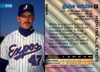 Gabe White  baseball card collectible - Main Image 2