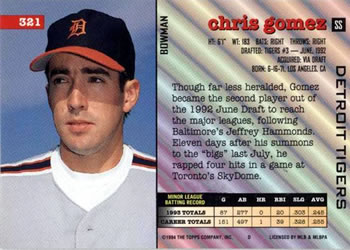 Chris Gomez  baseball card collectible - Main Image 2