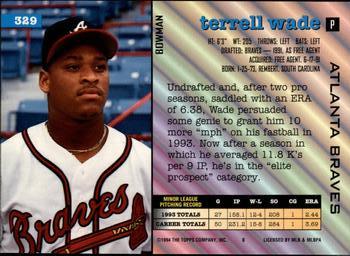 Terrell Wade  baseball card collectible - Main Image 2