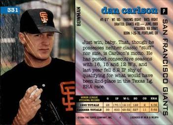Dan Carlson  baseball card collectible - Main Image 2