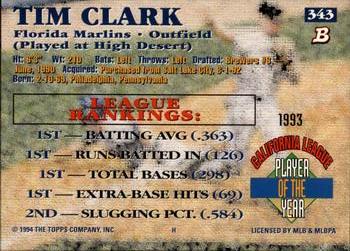 Tim Clark  baseball card collectible - Main Image 2
