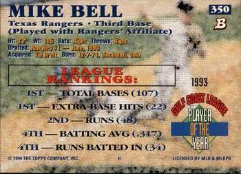 Mike Bell  baseball card collectible - Main Image 2