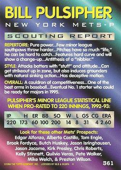 Bill Pulsipher  baseball card collectible - Main Image 2