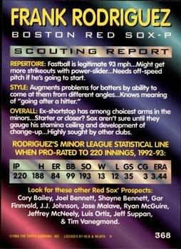 Frank Rodriguez  baseball card collectible - Main Image 2