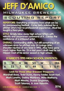 Jeff D’Amico  baseball card collectible - Main Image 2