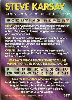 Steve Karsay  baseball card collectible - Main Image 2