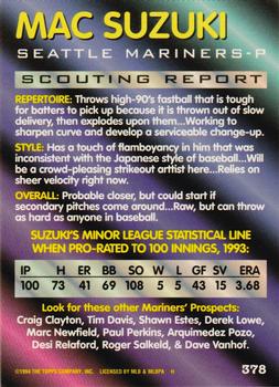 Mac Suzuki  baseball card collectible - Main Image 2