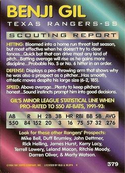 Benji Gil  baseball card collectible - Main Image 2