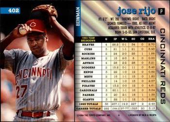 Jose Rijo  baseball card collectible - Main Image 2