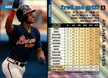 Fred McGriff  baseball card collectible - Main Image 2