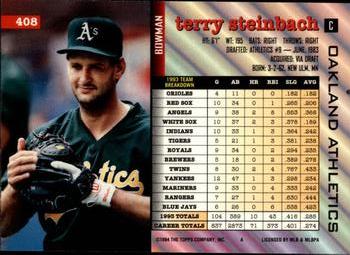 Terry Steinbach  baseball card collectible - Main Image 2
