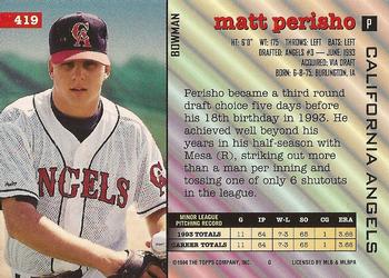 Matt Perisho  baseball card collectible - Main Image 2
