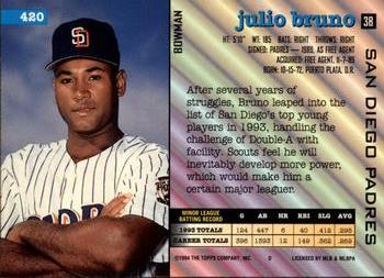 Julio Bruno  baseball card collectible - Main Image 2