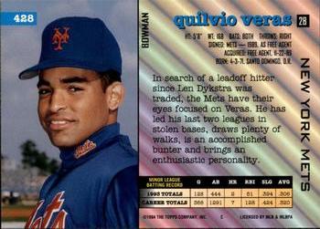 Quilvio Veras  baseball card collectible - Main Image 2