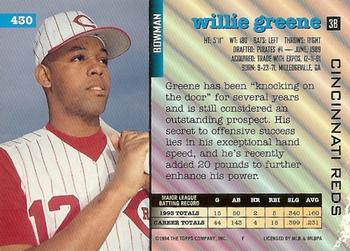 Willie Greene  baseball card collectible - Main Image 2