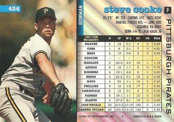 Steve Cooke  baseball card collectible - Main Image 2