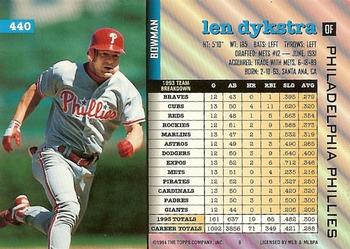 Len Dykstra  baseball card collectible - Main Image 2