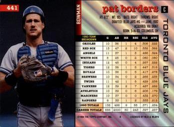 Pat Borders  baseball card collectible - Main Image 2