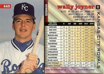 Wally Joyner  baseball card collectible - Main Image 2