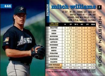 Mitch Williams  baseball card collectible - Main Image 2