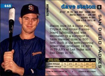 Dave Staton  baseball card collectible - Main Image 2