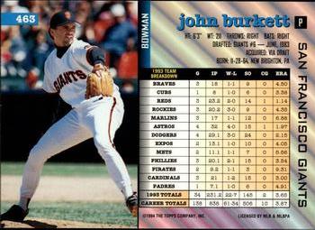 John Burkett  baseball card collectible - Main Image 2