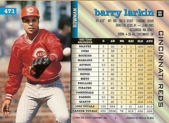 Barry Larkin  baseball card collectible - Main Image 2