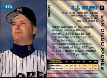 A.J. Sager  baseball card collectible - Main Image 2