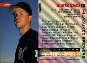 Scott Karl  baseball card collectible - Main Image 2