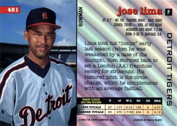 Jose Lima  baseball card collectible - Main Image 2