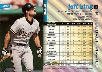 Jeff King  baseball card collectible - Main Image 2