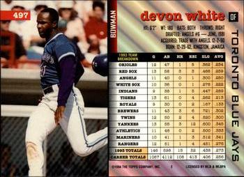 Devon White  baseball card collectible - Main Image 2