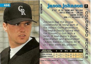Jason Johnson  baseball card collectible - Main Image 2