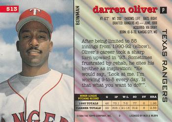 Darren Oliver  baseball card collectible - Main Image 2