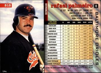 Rafael Palmeiro  baseball card collectible - Main Image 2