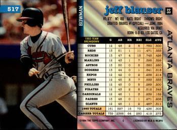 Jeff Blauser  baseball card collectible - Main Image 2