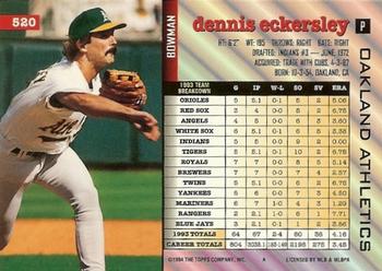 Dennis Eckersley  baseball card collectible - Main Image 2